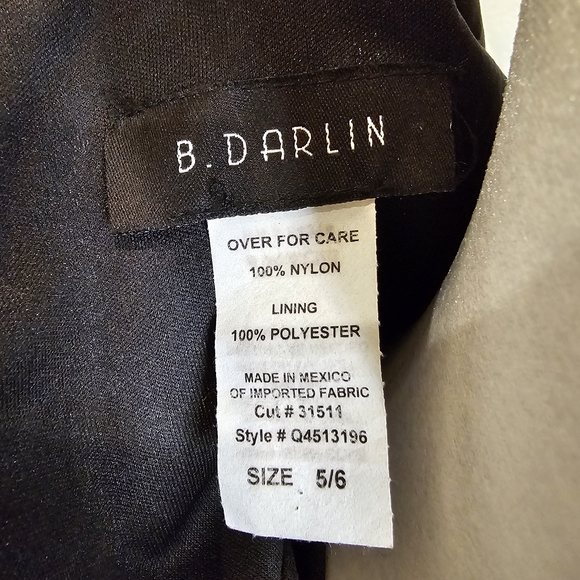 B. Darlin Black Sequin Dress A-line Cap Sleeve Sz 5/6 - Picture 6 of 8